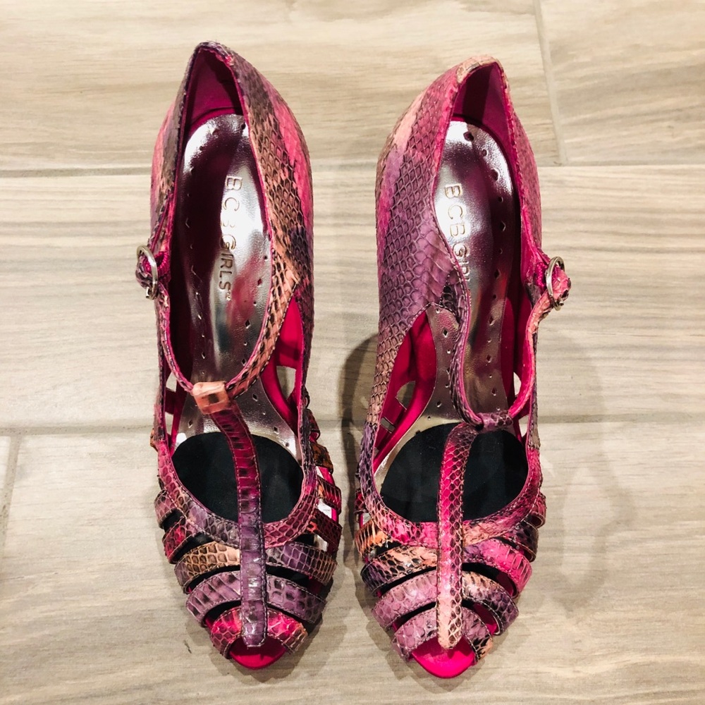 BCBGirls Pink & Purple T Strap Heel